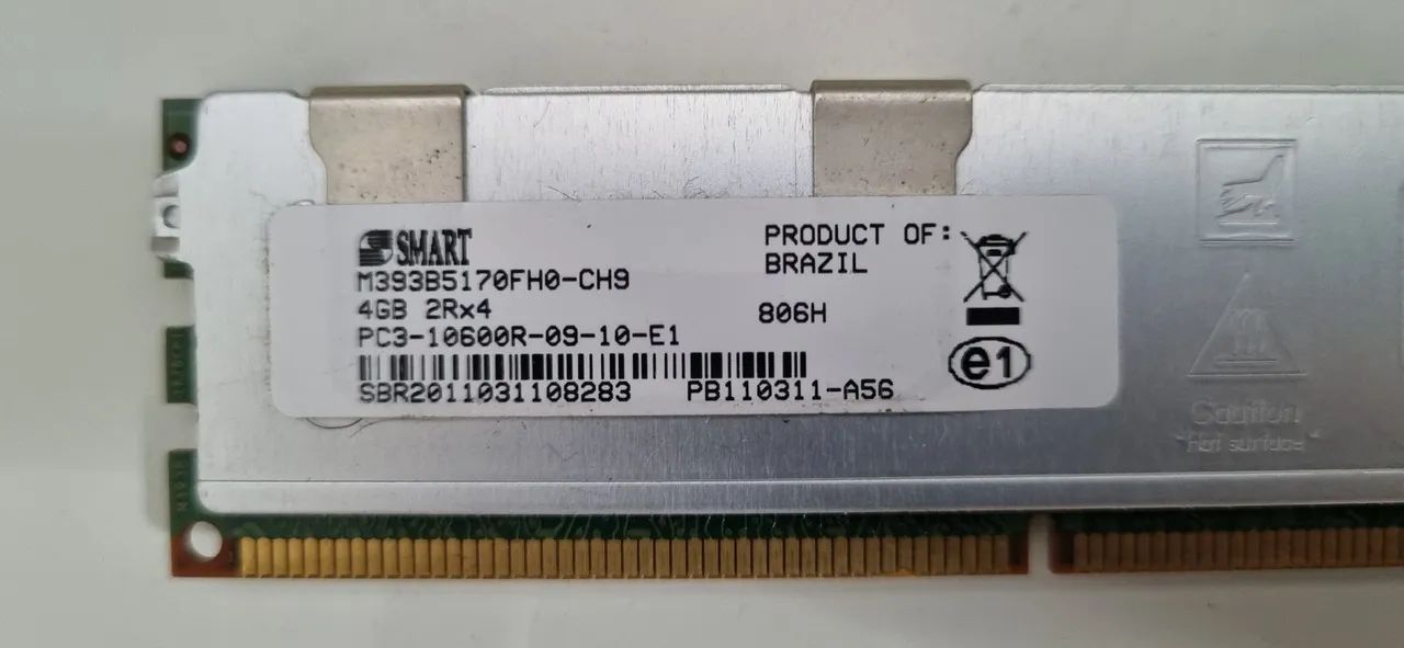 Memória RAM Servidor SMART 4GB DDR3 ECC Registered - PC3-10600R - Foto 3