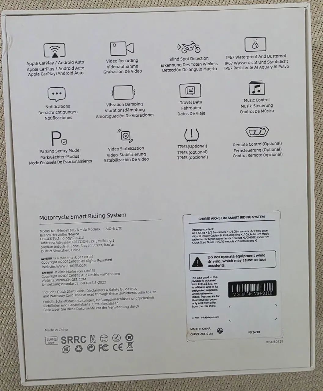 Carplay para moto Chigee AIO-5 Lite - Sistema Inteligente de Condução para Motocicletas - Foto 2
