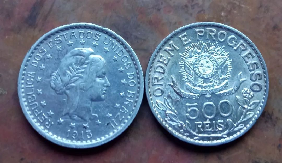 Cinco moedas antigas Rs$500 prata 900 - Foto 2