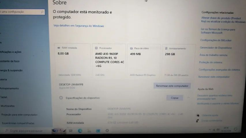 NOTEBOOK  Acer E5-553G WIN10/HD320/GPU R7 M340 2GB/8BGRAM - Foto 4