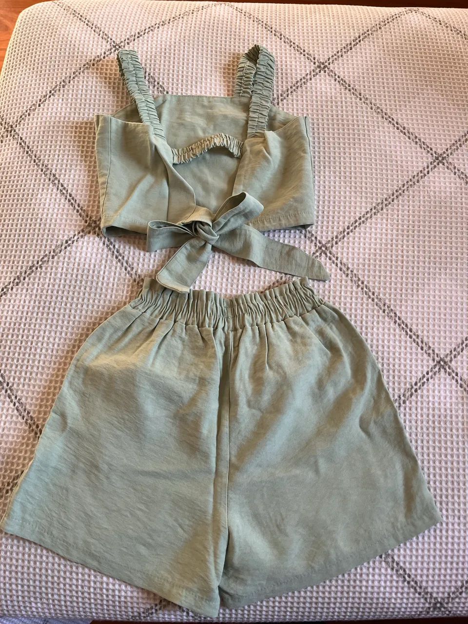 Conjunto Feminino Cropped e Short - Verde Menta - Foto 2