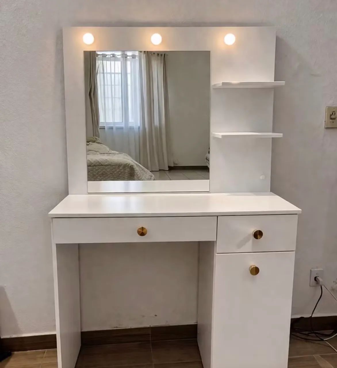Penteadeira camarim com espelho led 