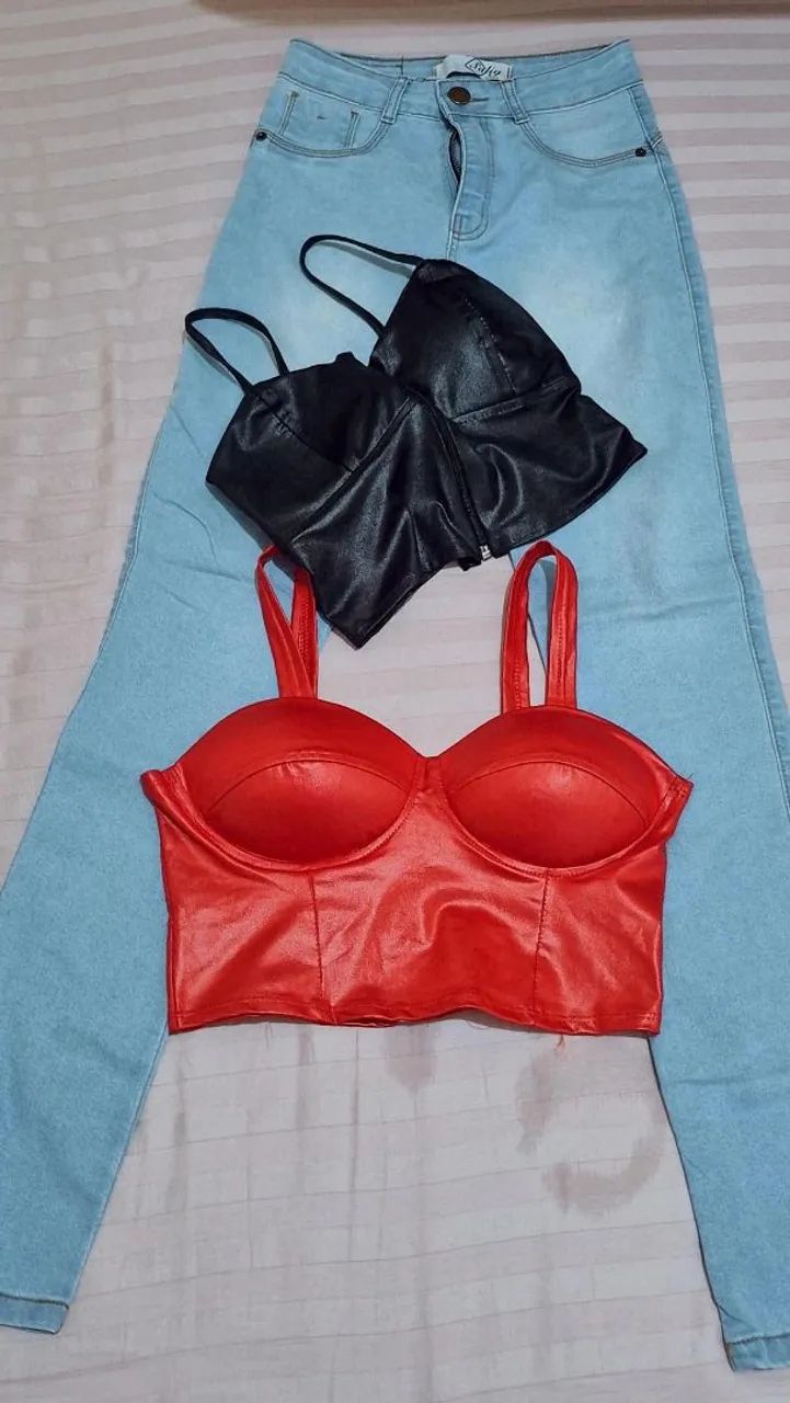 calça jeans 36 e croped P - Foto 2