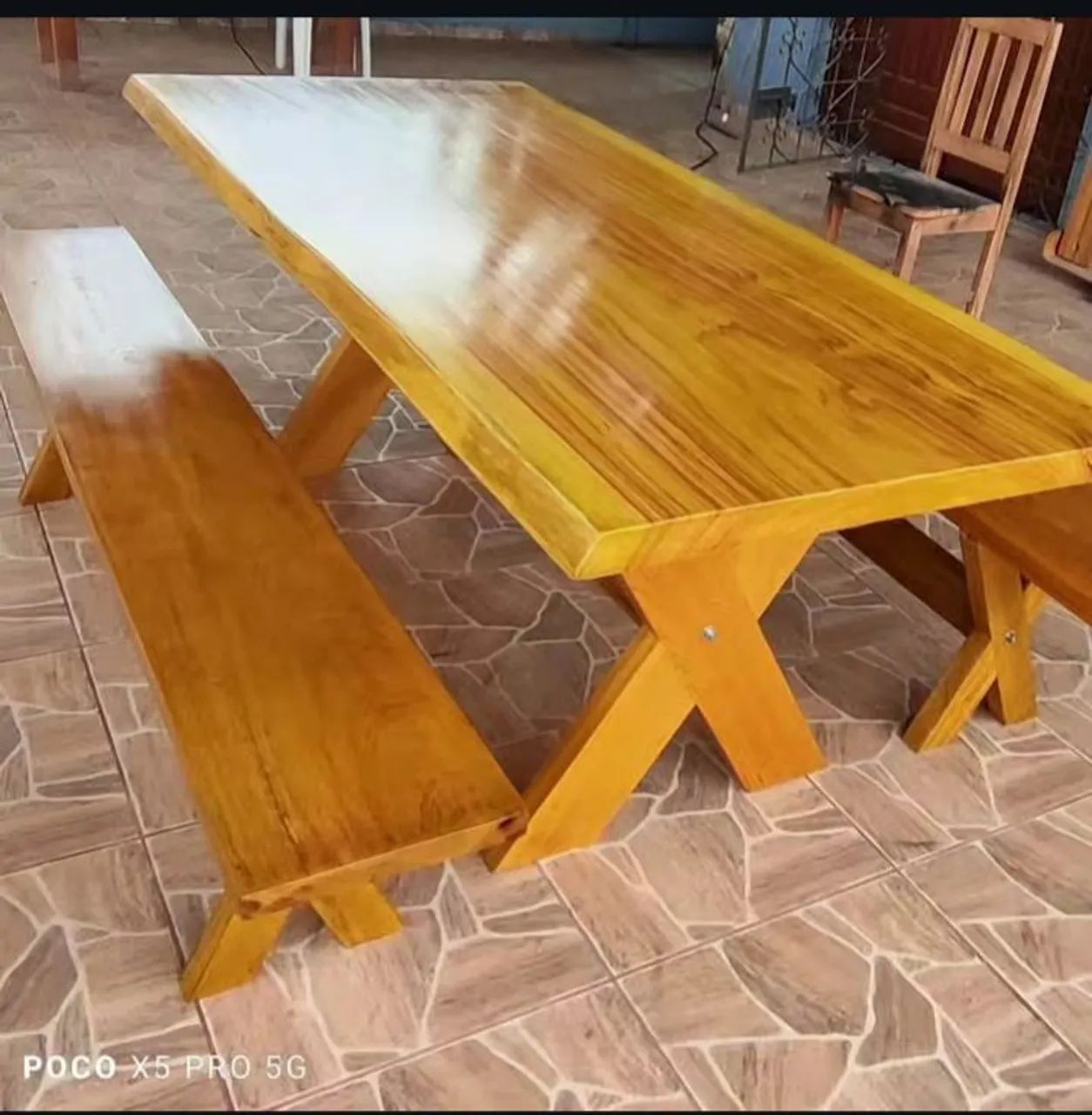 Mesa de madeira 2m