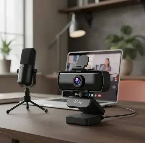 Webcam Fifine K420 2k 1440p C/ Tripe E Microfone Embutido - Foto 2
