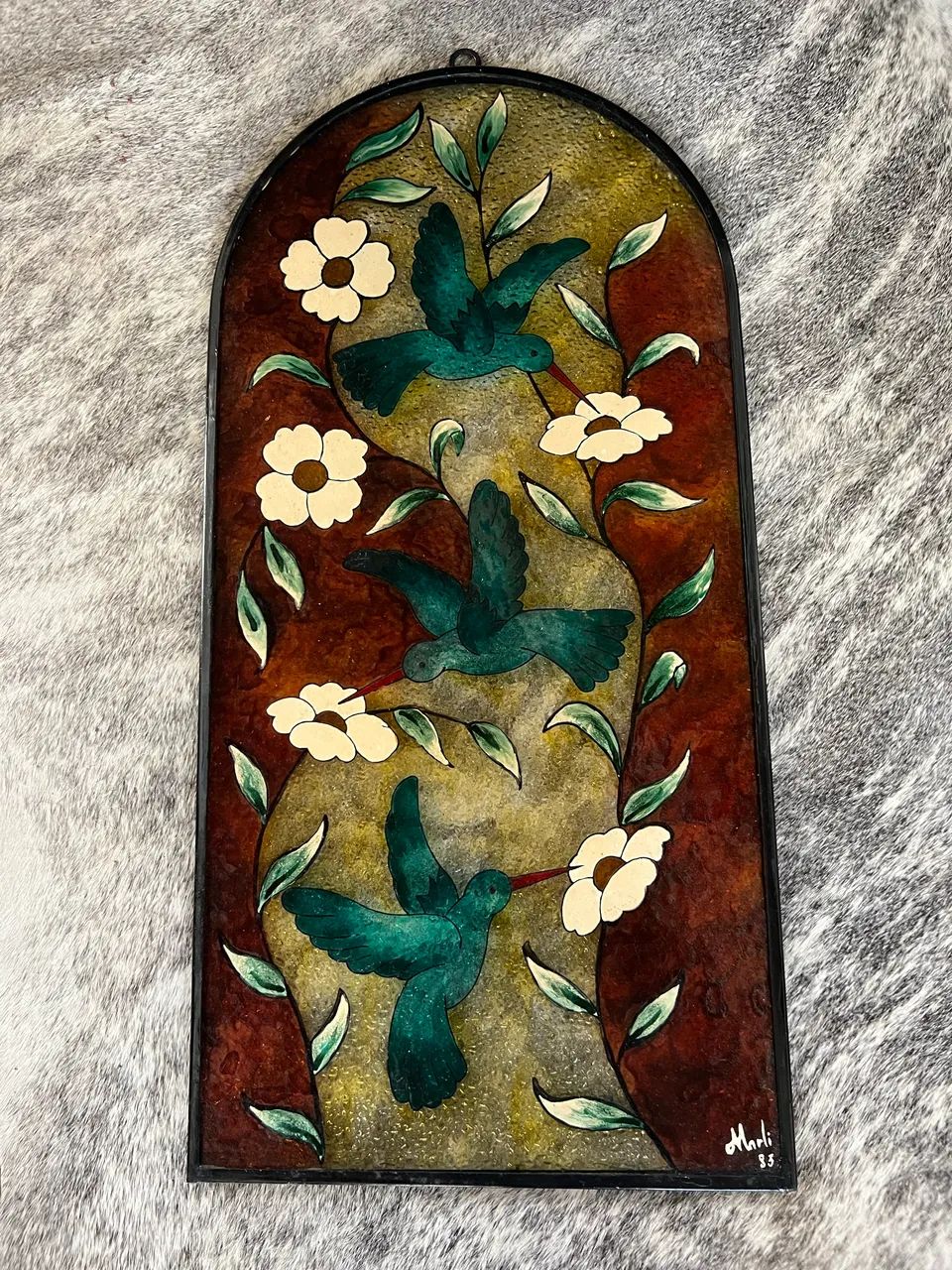 Artesanato pintura em vidro