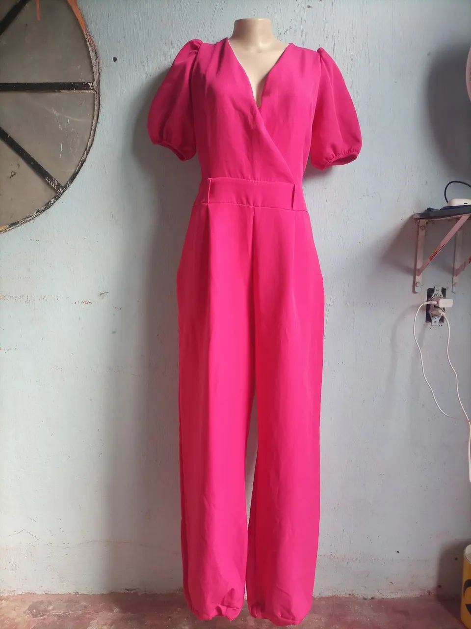 Macacão rosa comprido 