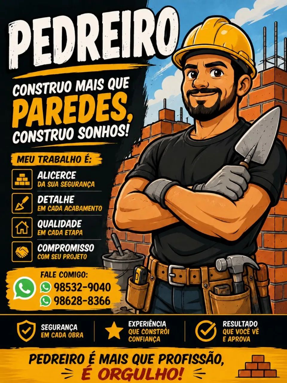 Sou pedreiro (trabalho só em Belém)