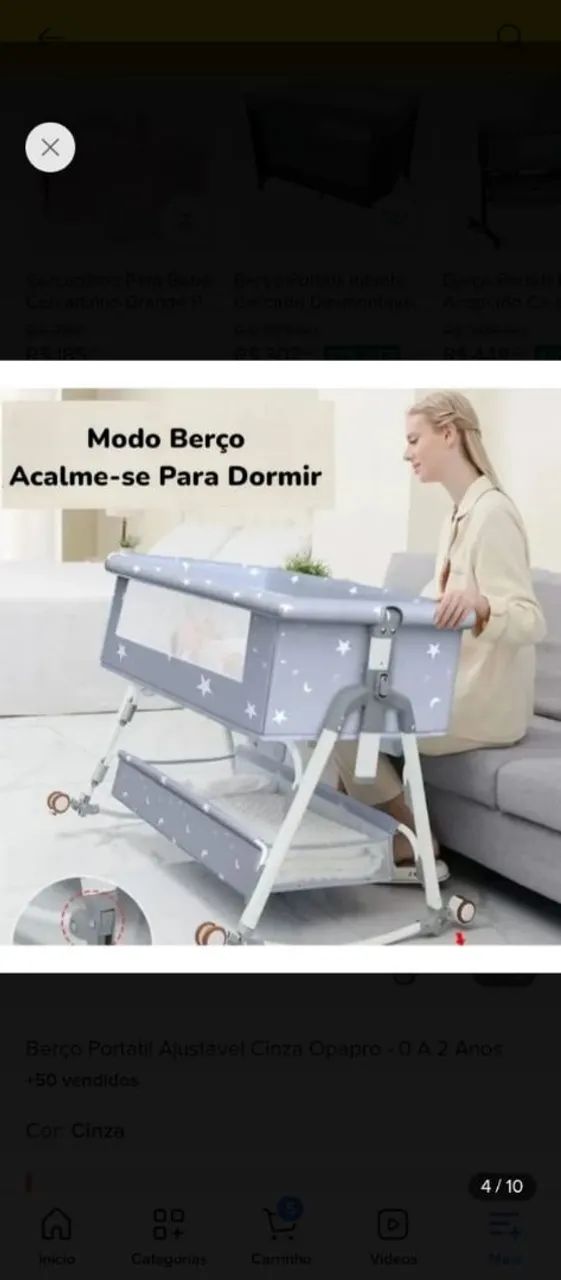 Berço portátil usado uma vez.  - Foto 5