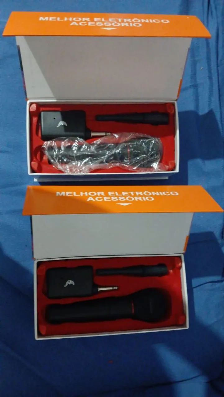 Microfone sem fio duplo - Plug and Play - Foto 2