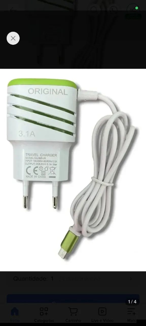 KIT 10 CARREGADOR DE CELULAR SMART - Foto 3