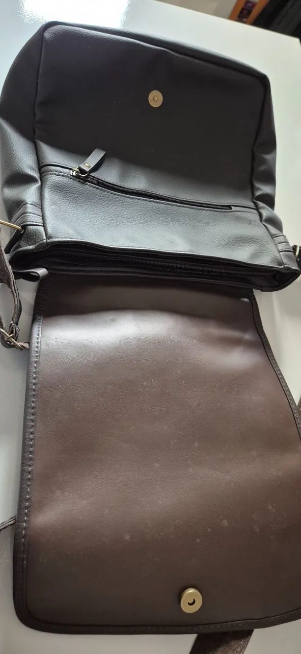 Bolsa de couro masculina  - Foto 3