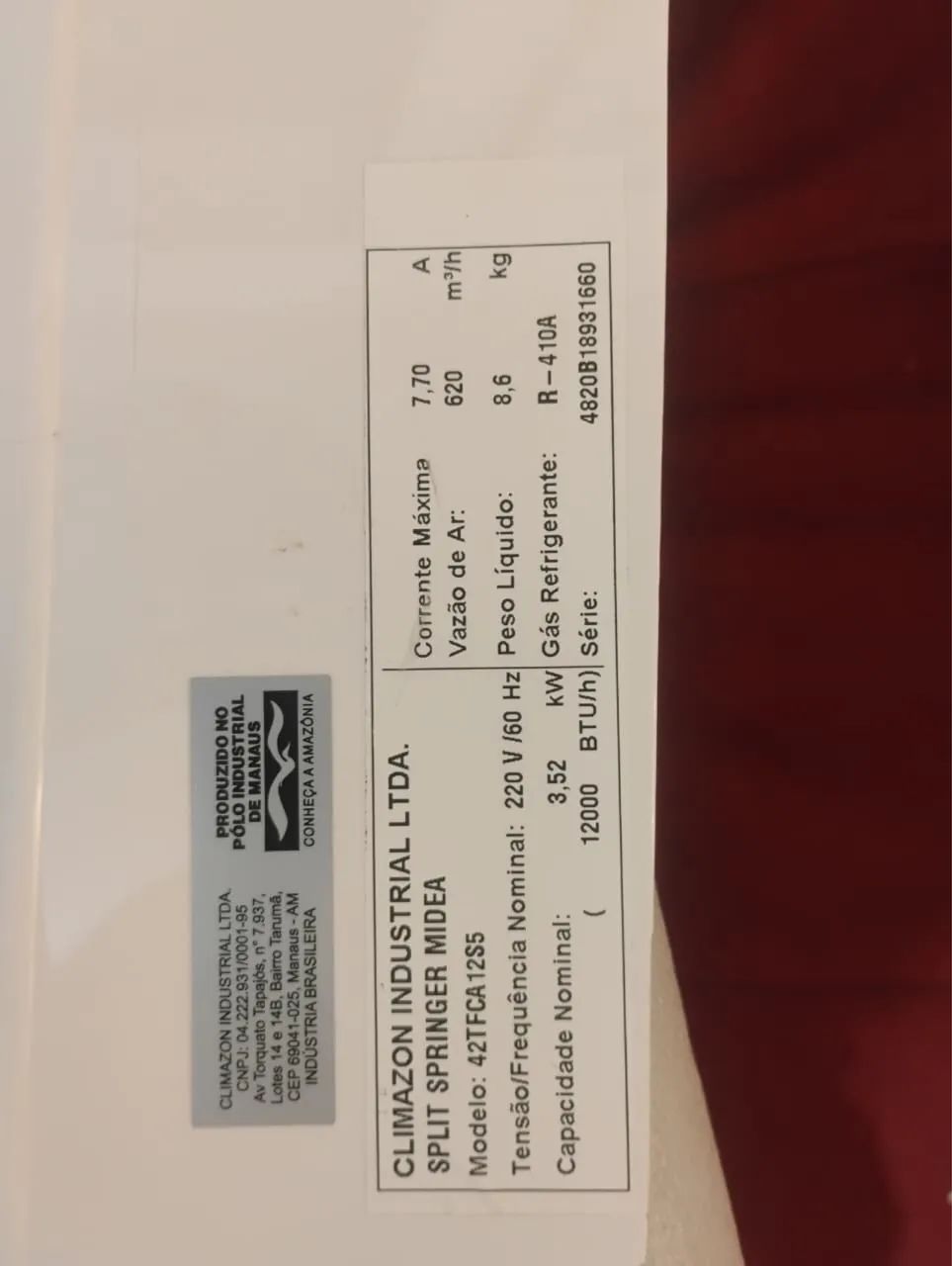 Ar-condicionado MIDEA 12000 BTUS file . - Foto 4