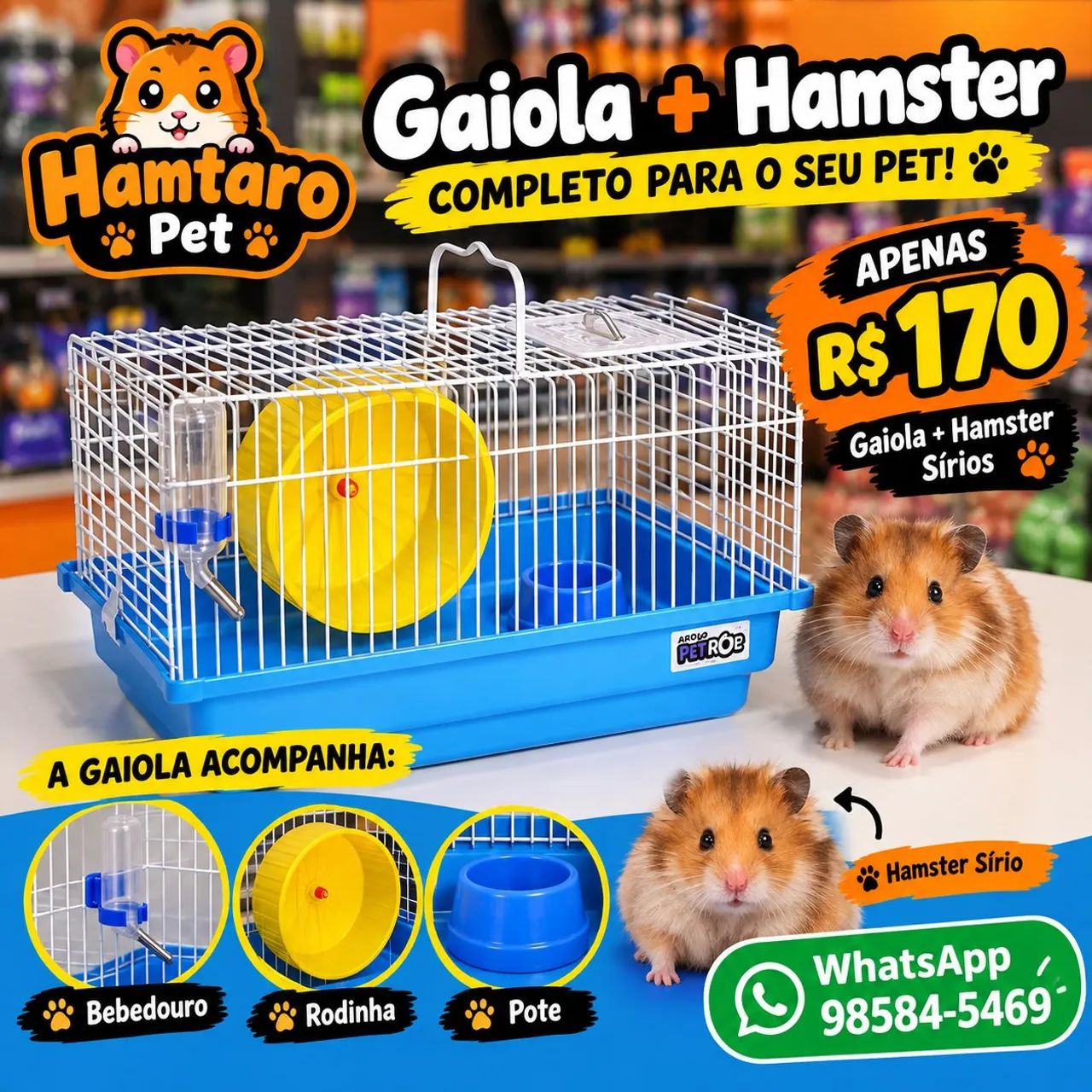 Gaiola + Hamster 