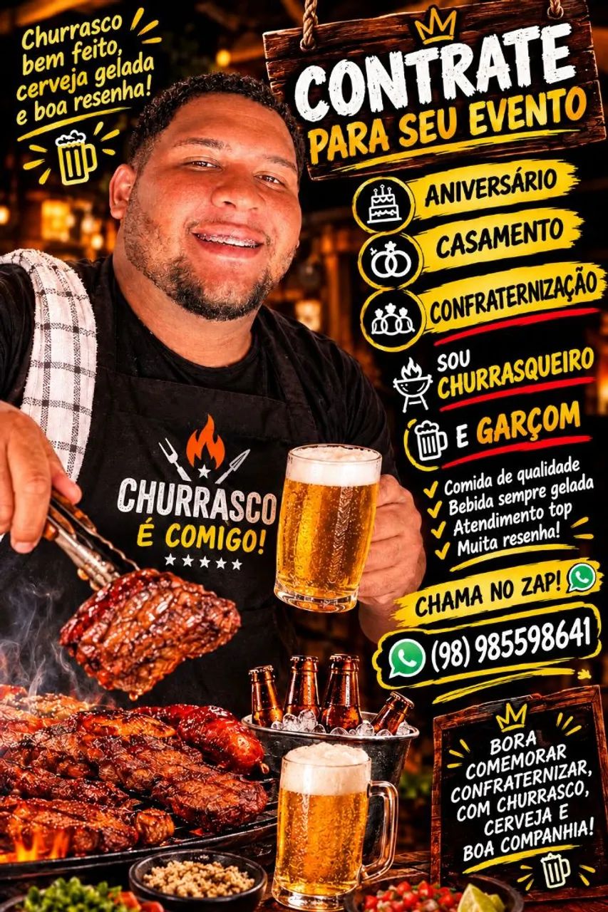 Churrasqueiro e Garçom