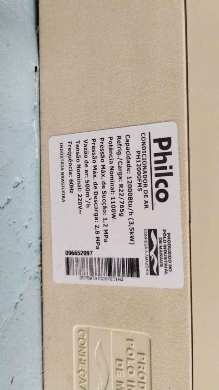 Ar-condicionado Philco 12000 