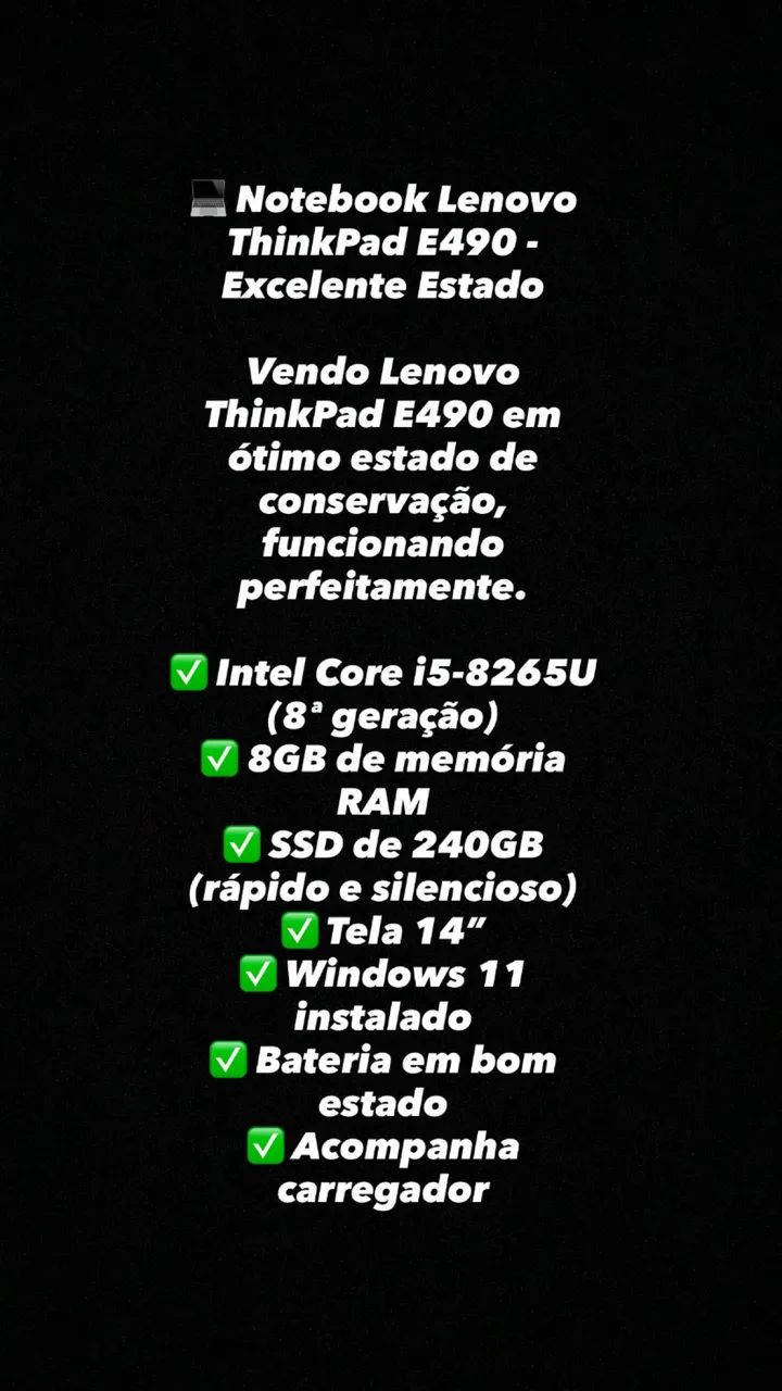 Notebook Lenovo ThinkPad - Excelente Estado - Foto 4