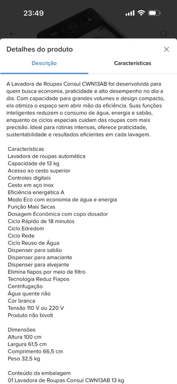 Máquina de Lavar Roupa Consul 13Kg - Foto 2