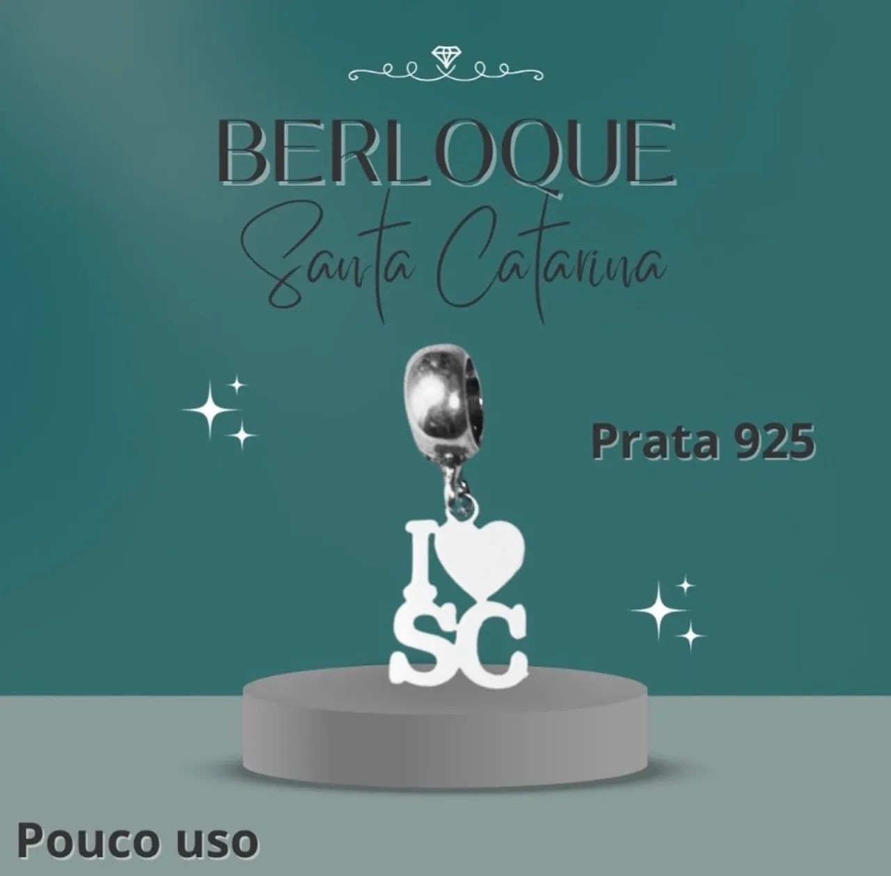 Berloque Santa Catarina em prata 925