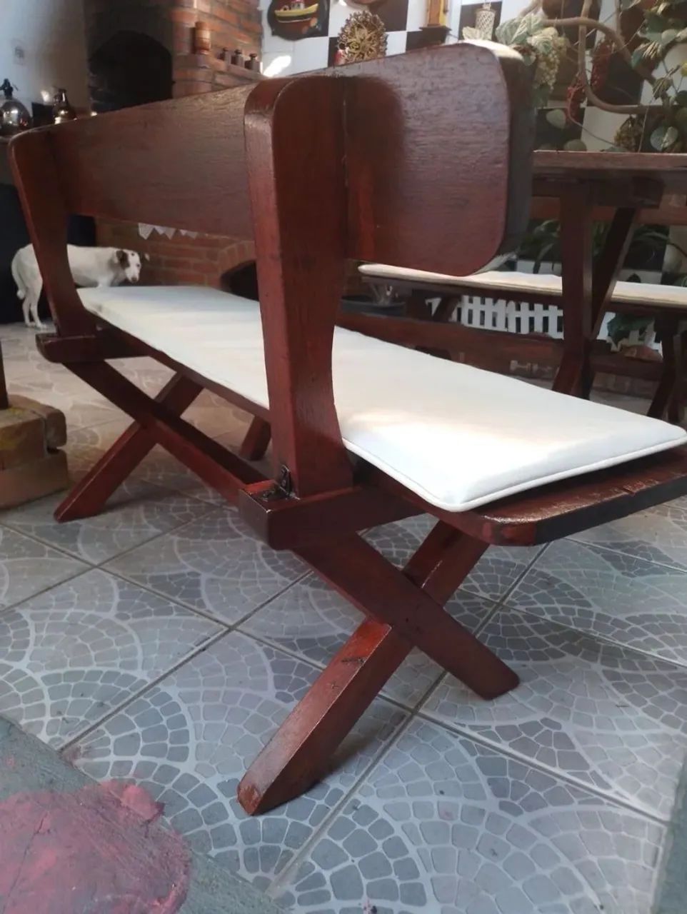Mesa e bancos para área externa churrasqueira - Foto 3