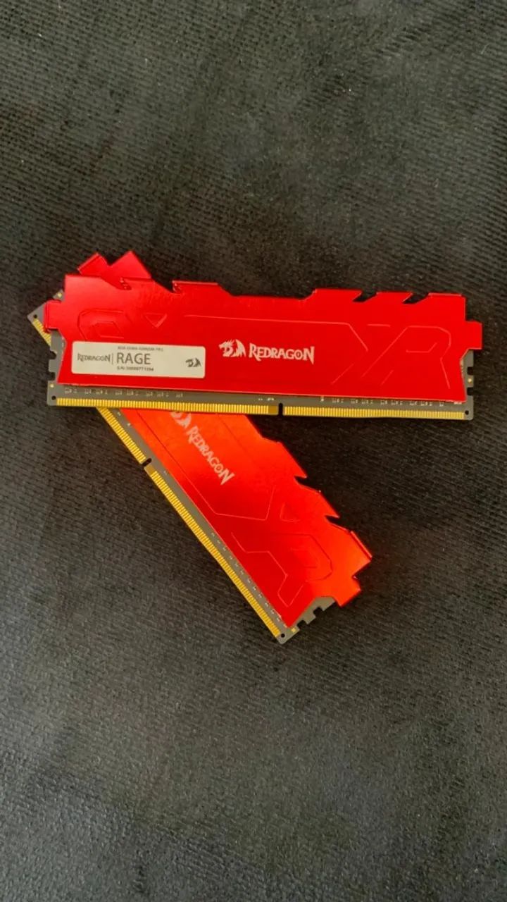 16GB (2X8GB) 3200MHZ REDRAGON VERMELHA
