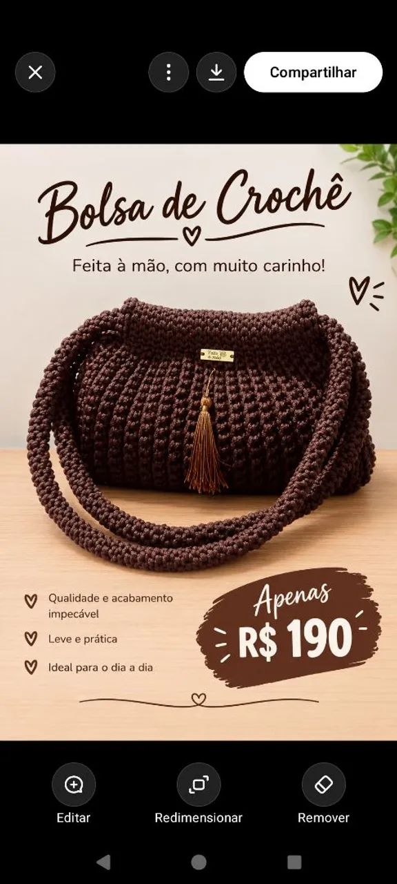 Vendo bolsas de crochê artesanal - Foto 3