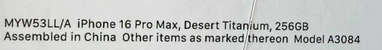 iPhone 16 pro max 256gb