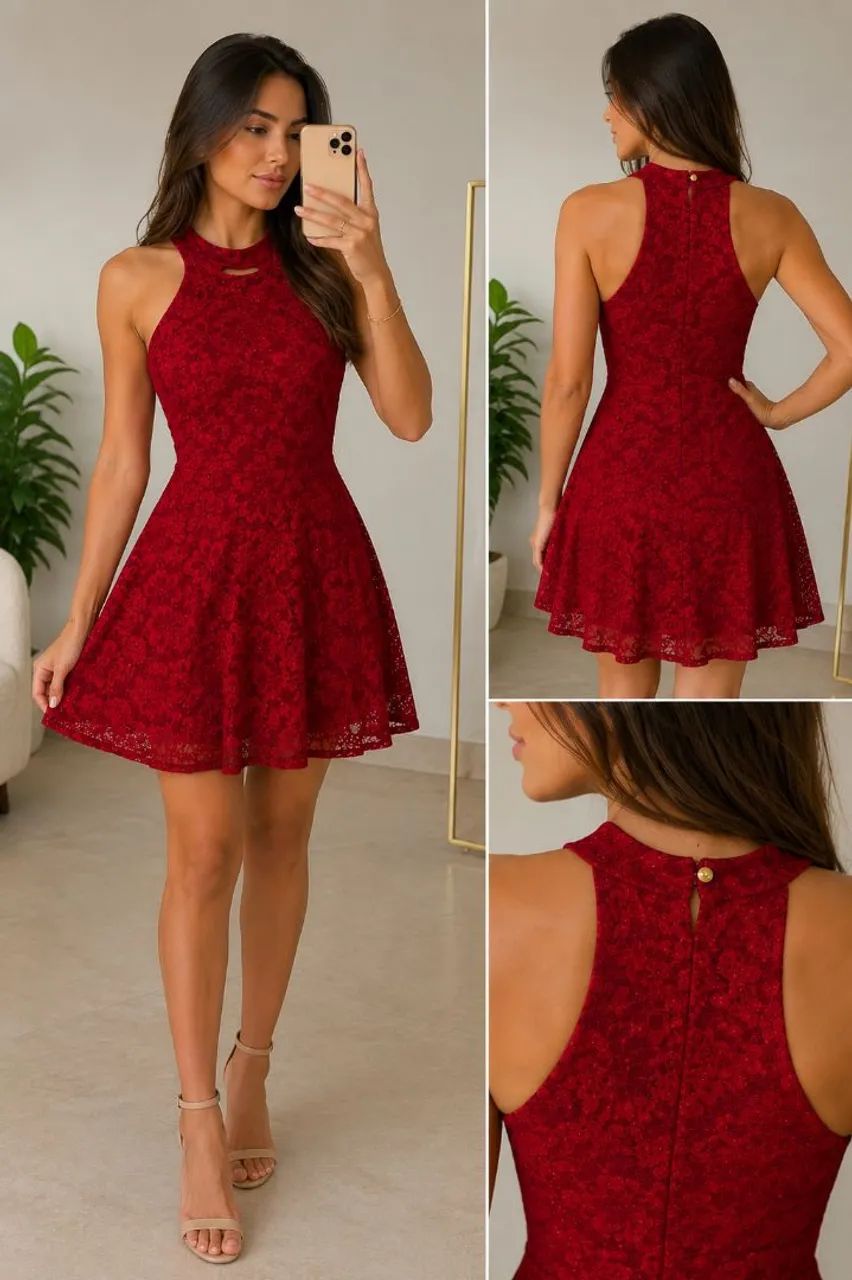 Vestido vermelho / renda