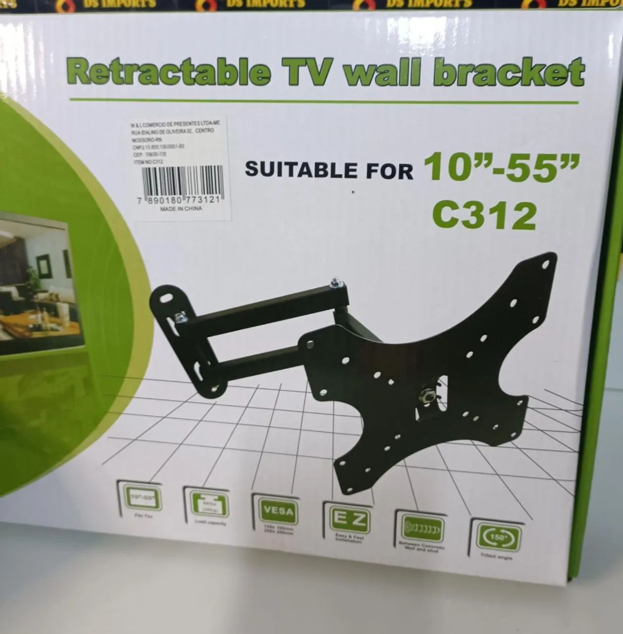 Suporte TV articulado com braço móvel para TVs até 50 Polegadas