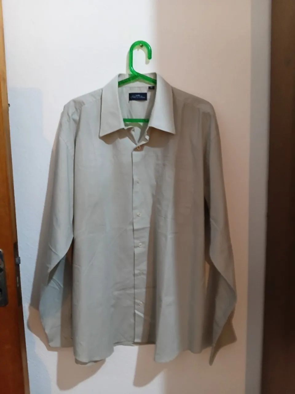 camisa social manga longa cinza 44