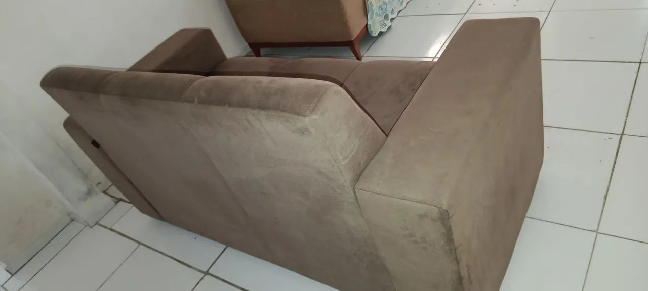 Sof á de 3 lugares de veludo  - Foto 2