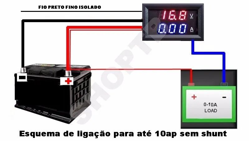  Voltímetro digital  Amperímetro 0-100v 10a  - Foto 5