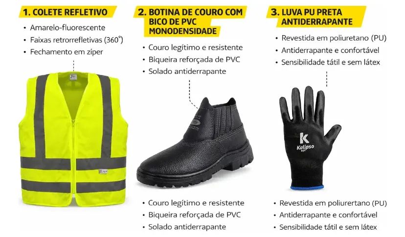 Kit Entregador colete refletivo,Luva e bota  - Foto 3