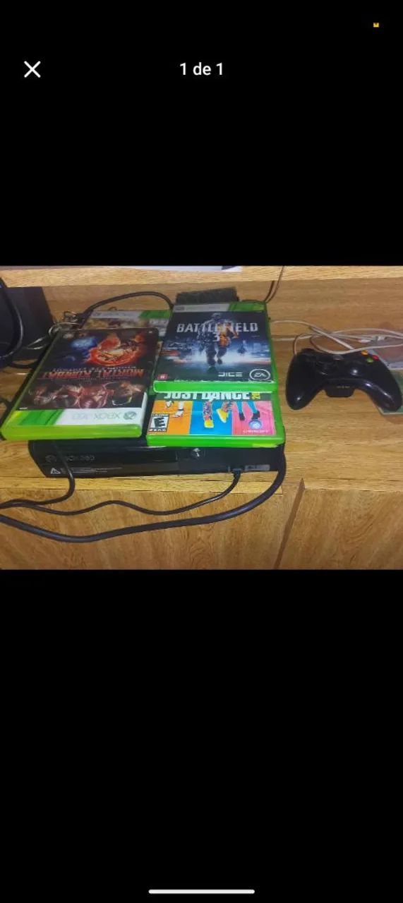 Xbox com jogos e controle