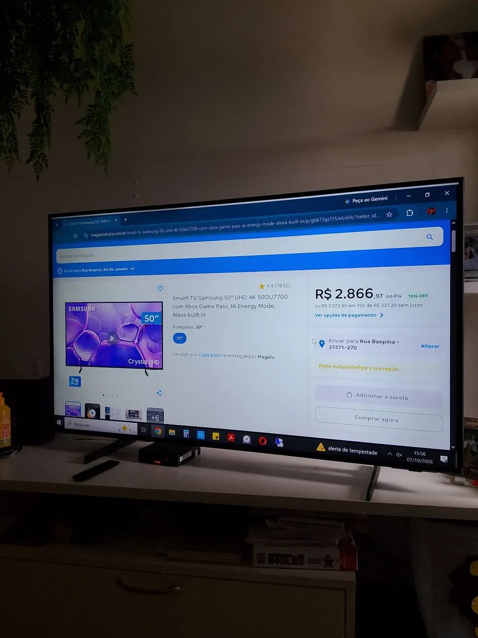 VENDO SMARTV SAMSUNG 50 POLEGADAS - MODELO UN50DU7700 EM PERFEITO ESTADO - Foto 2