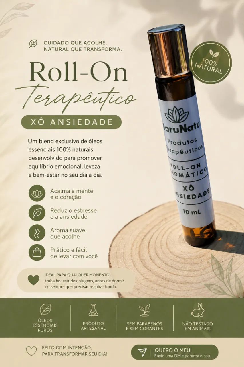 Roll-on Terapêutico Xô, Ansiedade - Aromaterapia - 