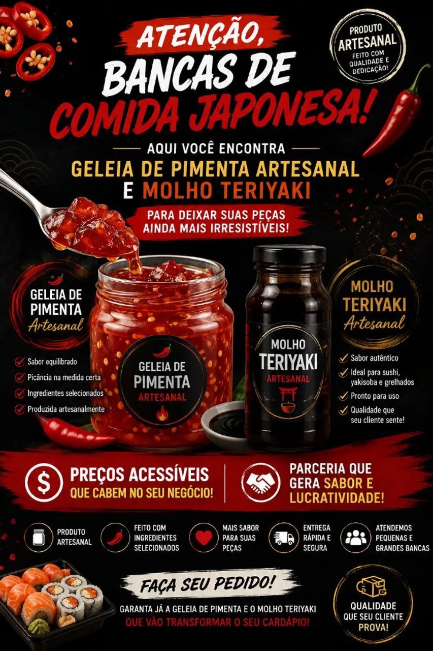 Molho artesanal para comida japonesa 