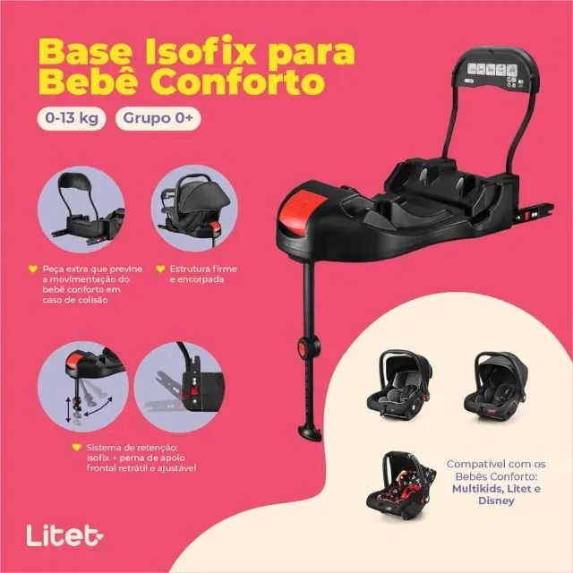 Base Isofix Para Bebês Conforto Litet - BB295 BB295 - Foto 4