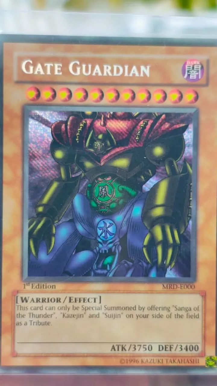 Card Yu-Gi-Oh Gate Guardian MRD-E000 1st Ed (Reverse Secret Rare) - Foto 3