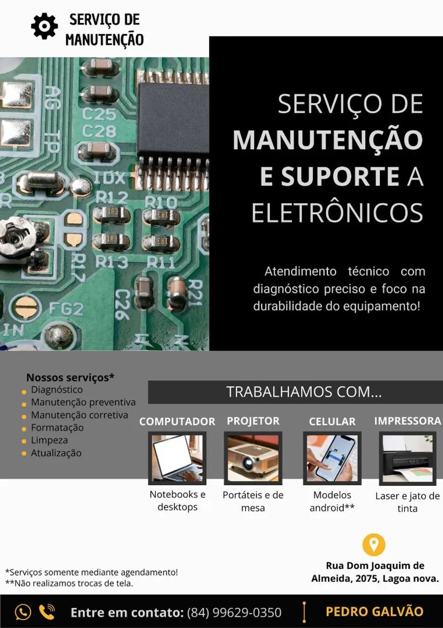 Serviços de manutenção e suporte a eletrônicos 