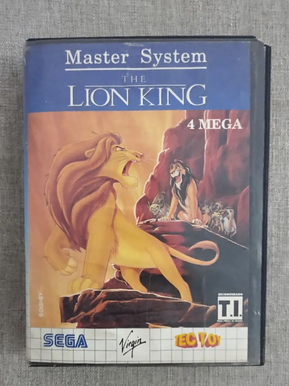 Rei Leão na caixa Original Tectoy para Master System