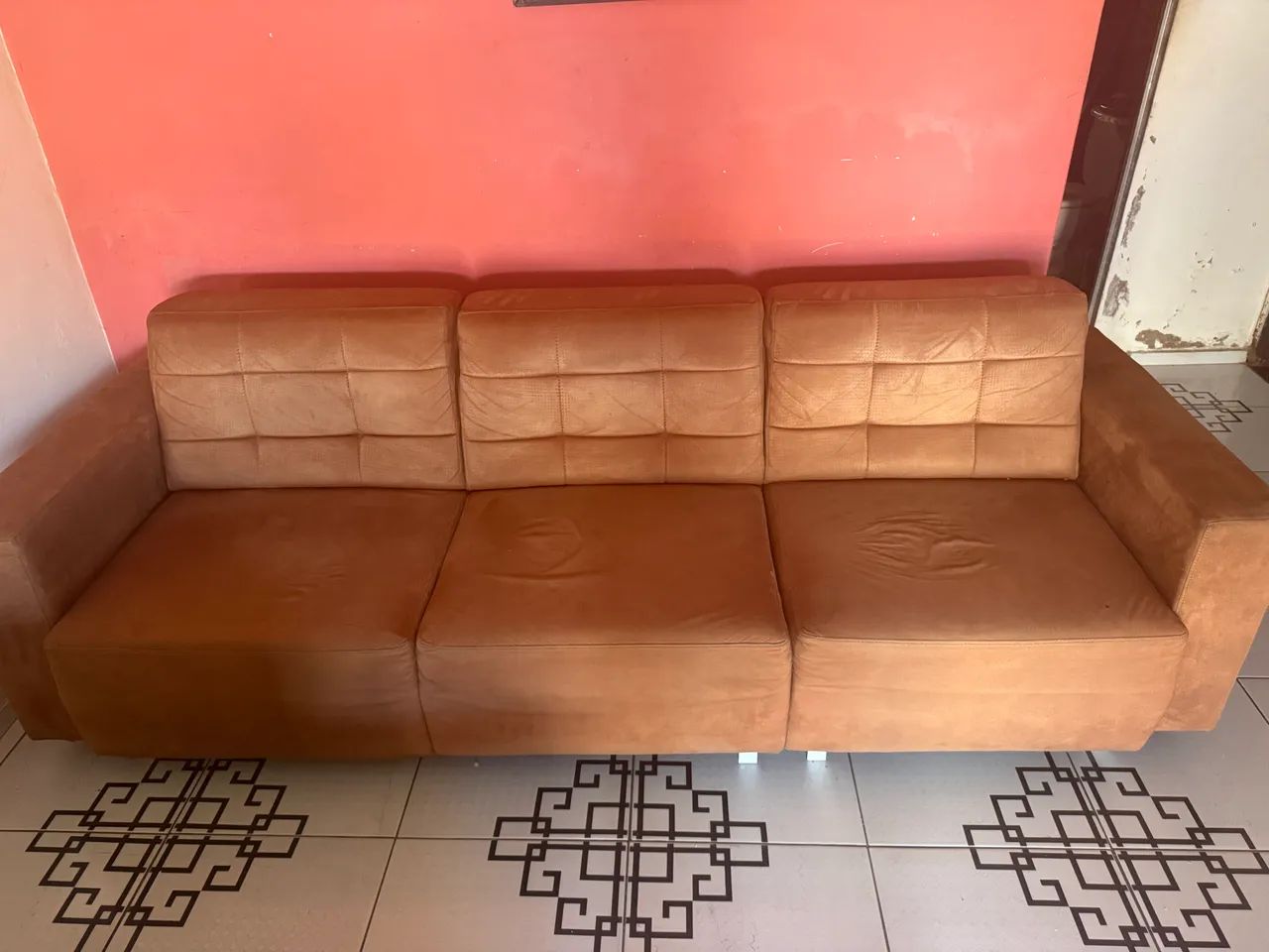 Sofá couro 3 lugares comprado na Pintos  - Foto 4