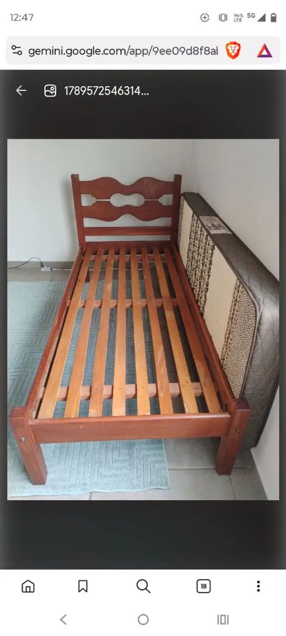 Cama solteiro madeira com colchão  - Foto 3