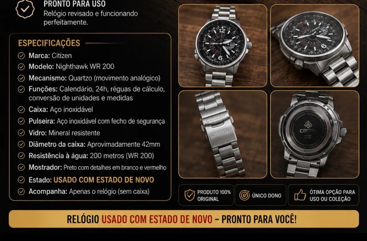 Relógio Citizen Ecodrive Skyhawk - Foto 2