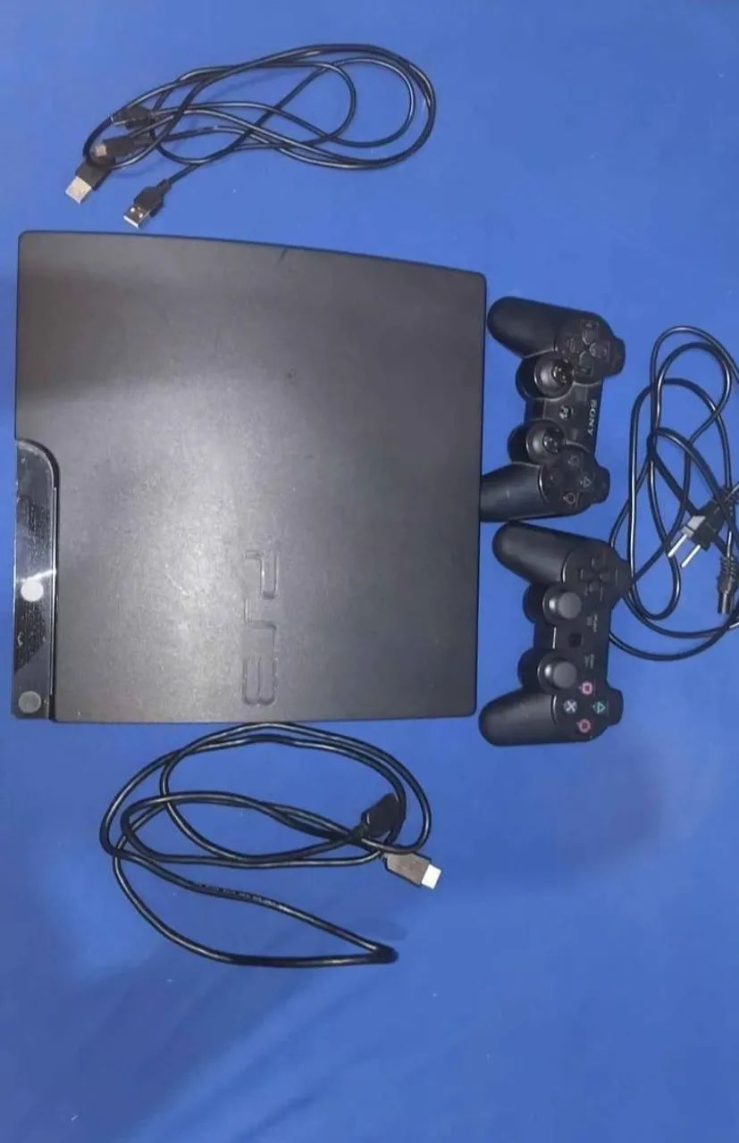 PS3 Slim 160GB + 2 Controles + 9 Jogos 