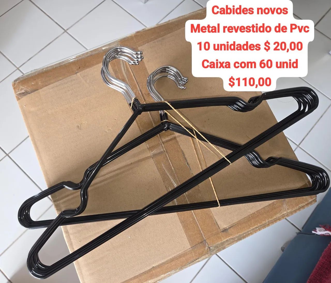 Cabide metal revestidos de PVC