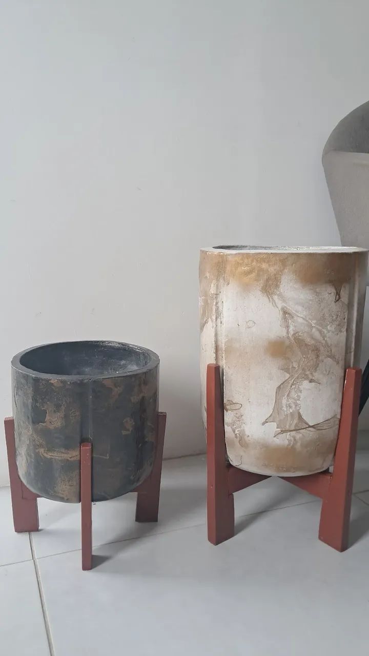 Vasos com base de madeira - Foto 2