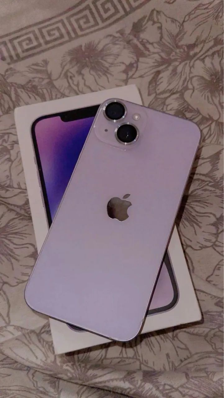 IPHONE 14 Plus roxo 256gb nota fiscal em mãos !! - Celulares e