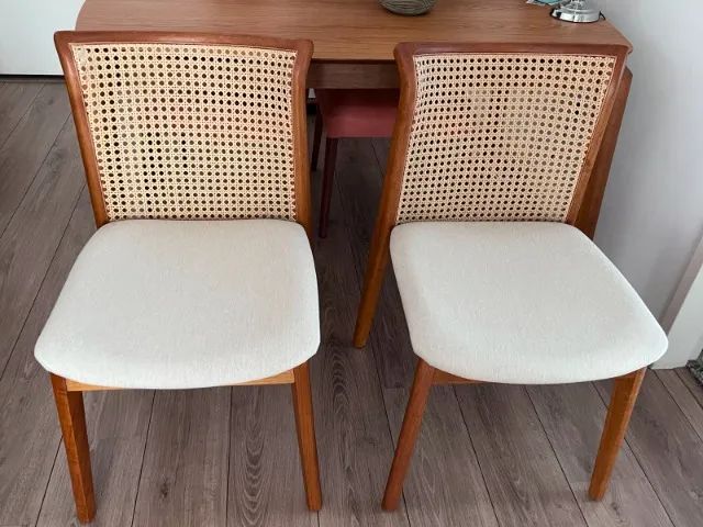 conjunto de 2 cadeiras de jantar palhinha