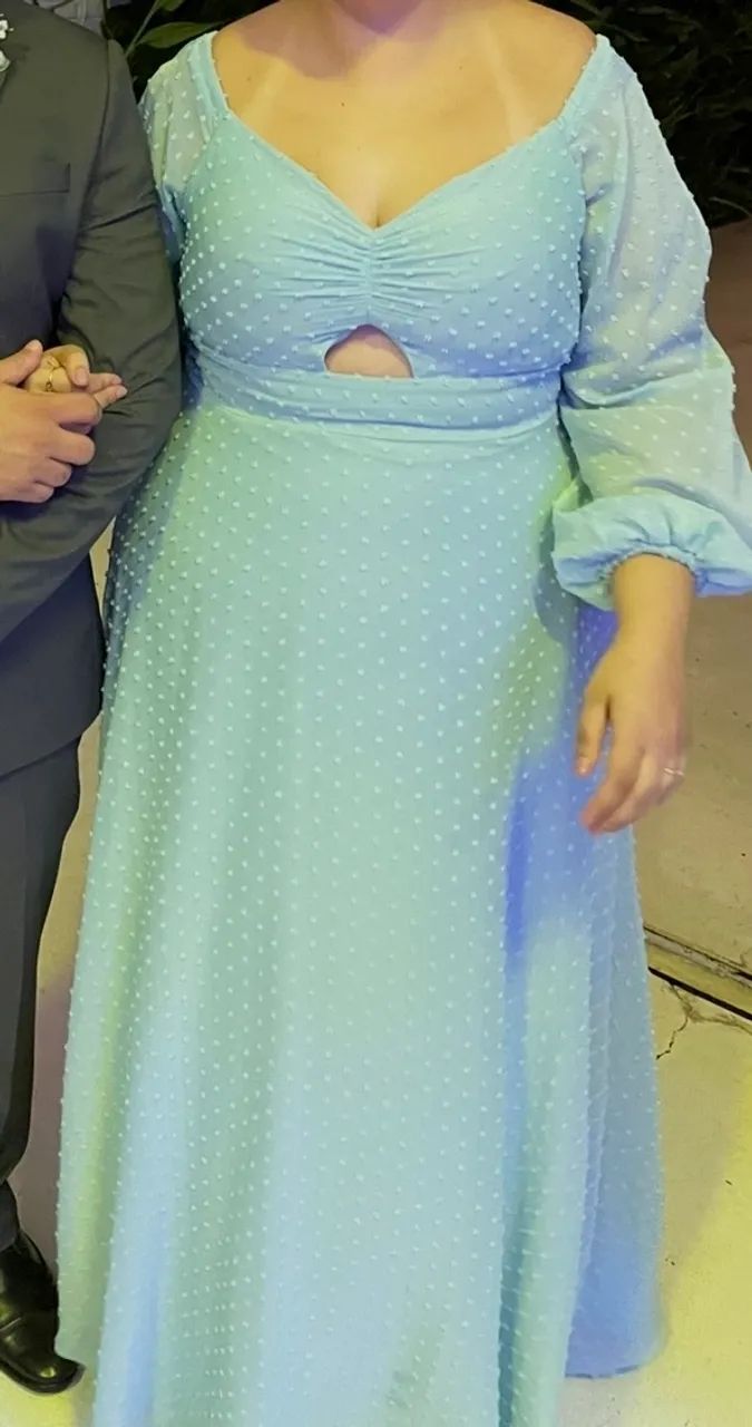 vestido de festa azul candy chiffon  - Foto 2